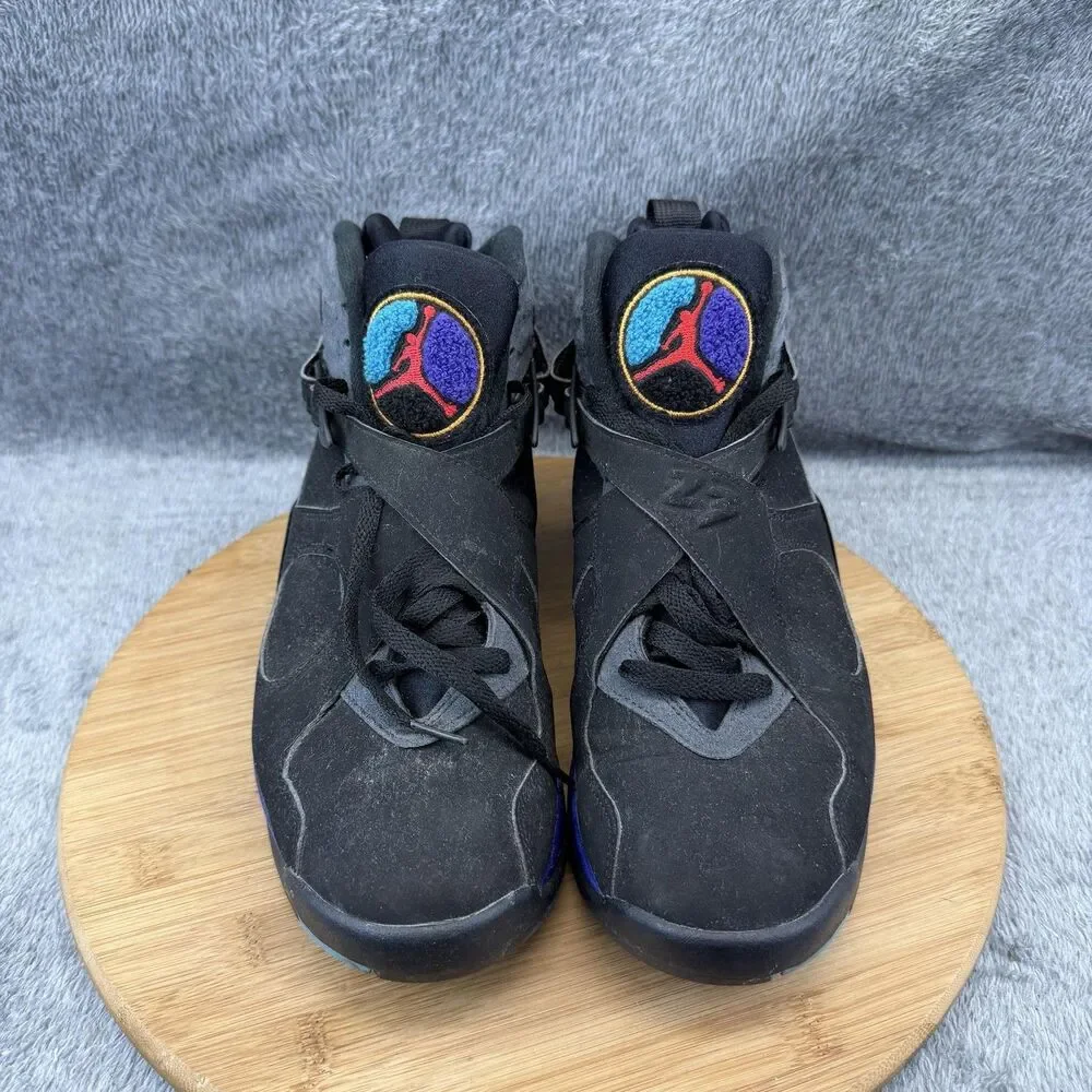 Jordan Air Jordan 8 Aqua Shoes Mens Size 8 Black Basketball Sneakers 305381-025